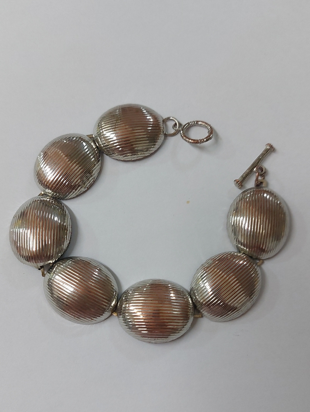 Ribbed Oval Link Bracelet - Women Jewelry